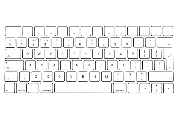 white keyboard isolated on white backgrounds, wireless keyboard, keypad