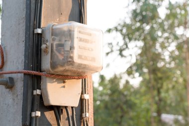 Tayland kırsal elektrik güç dağıtmak kutup elektrik metre