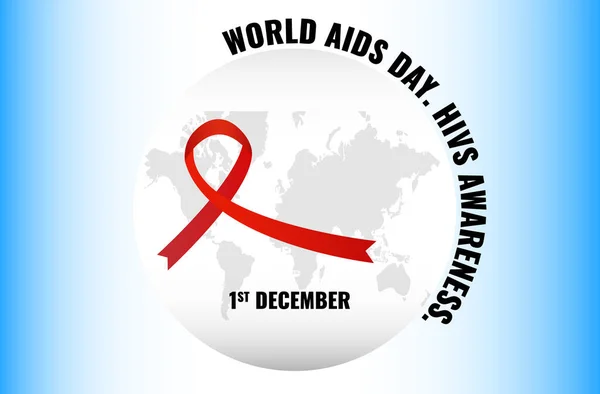 Concept de la Journée mondiale du sida. Ruban rouge de sensibilisation au sida. Illustration vectorielle — Image vectorielle