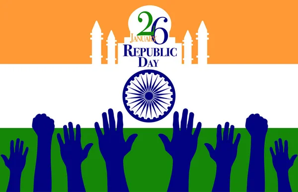 India Republic Day Celebration on January 26 , Indian national day Vector illustrator — Stock vektor