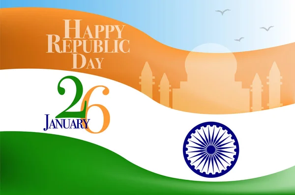 India Republic Day Celebration on January 26 , Indian national day Vector illustrator — Stock vektor