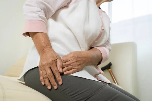 Hip Pain Senior Woman Home Healthcare Problem Senior Concept Stock Picture