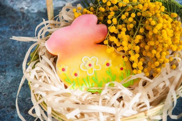 Decorated Easter bunny cookies — Stock Photo, Image