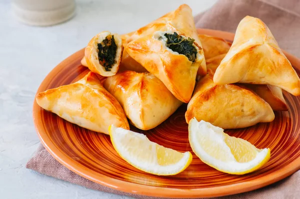 Arabische und nahöstliche Ernährungskonzepte. Fatayer sabanekh - tradi — Stockfoto