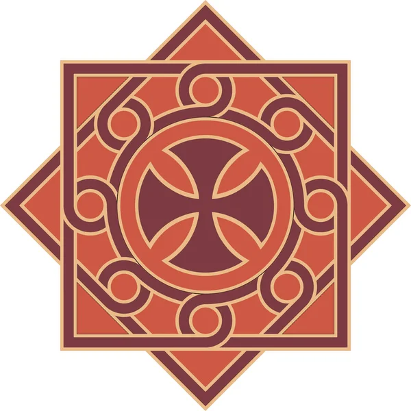 Croix Copte Unité Décorative Motif Haute Précision Cette Croix Est — Image vectorielle