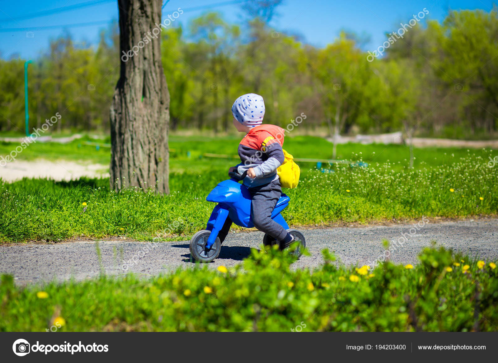 little boy motorbike