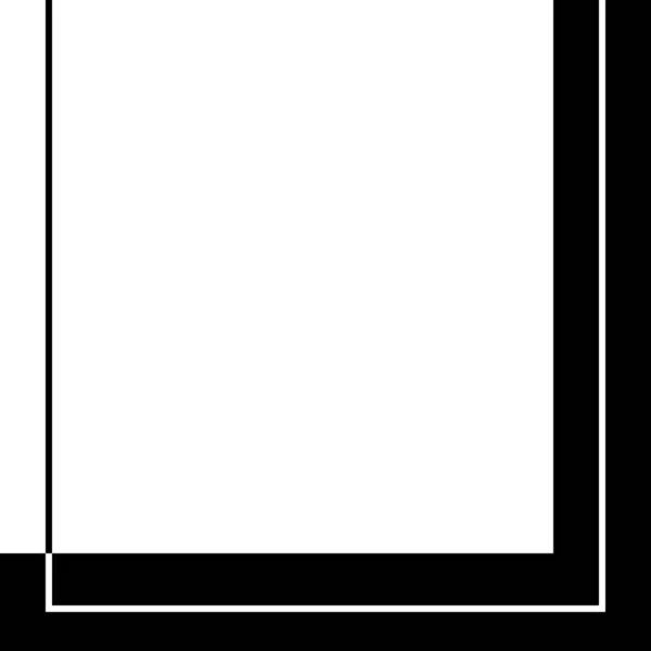 Fyrkantig enkel ram i platt stil med plats för text och foto. Vektorillustration. Geometrisk svart och vit bakgrund, banner för publikationer på sociala nätverk. — Stock vektor