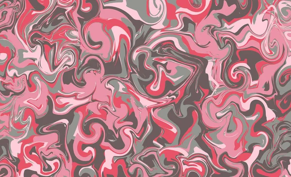 Flüssige abstrakte Textur. Wirbelnde Farbeffekte. Vektorillustration. Marmor abstrakten Hintergrund. Pastellrosa, grau und braun — Stockvektor