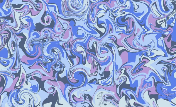 液体抽象纹理。旋转的油漆效果。矢量图解。清晰的抽象背景。蓝色、粉色和紫色 — 图库矢量图片