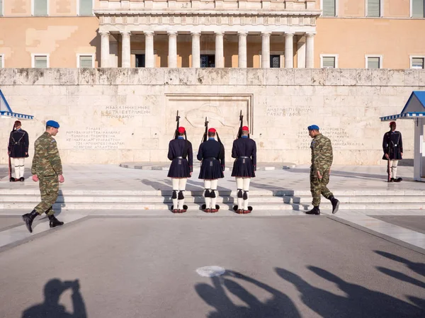 Straż prezydencka w Atenach — Zdjęcie stockowe