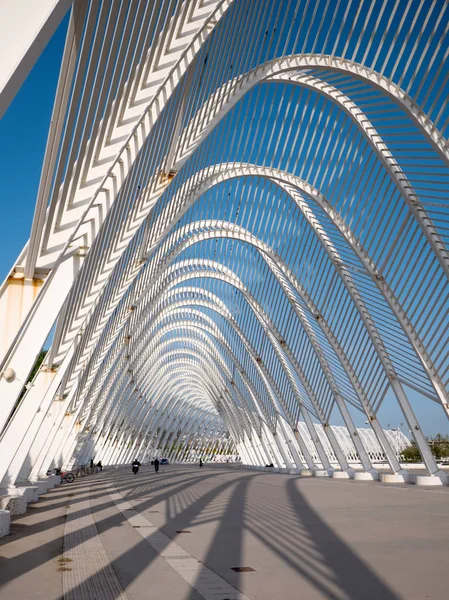 Kalatrava 的建设在雅典奥林匹克体育场 图库照片