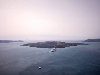 Santorini Island Kiklad Adaları, Yunanistan volkanın görünümü