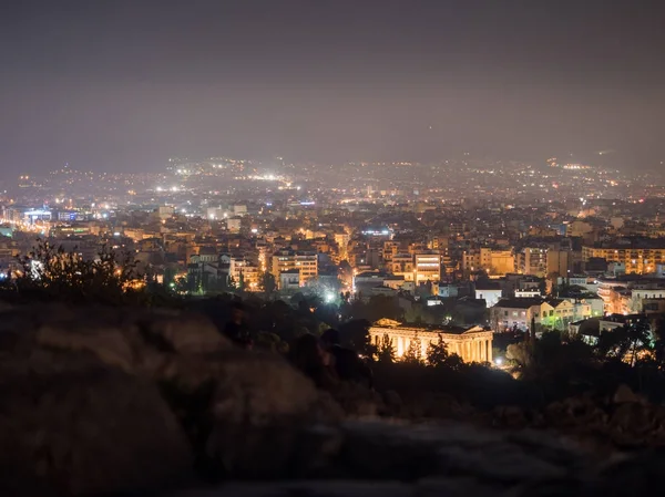 Athene stad bij nacht — Stockfoto