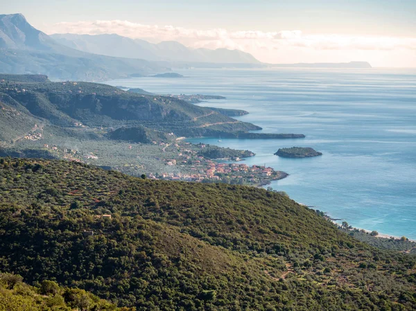 Krajobraz Regionu Mani Laconia Peloponnese Grecja — Zdjęcie stockowe