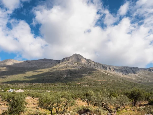 Berglandschaft Mit Wolken Der Mani Region Lakonien Peloponnes Griechenland — Stockfoto