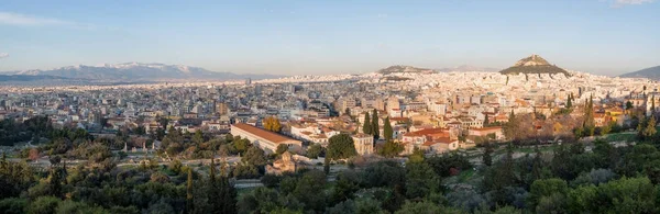 Panoramic view of Athens city and Lecabetus hill in the afternoon