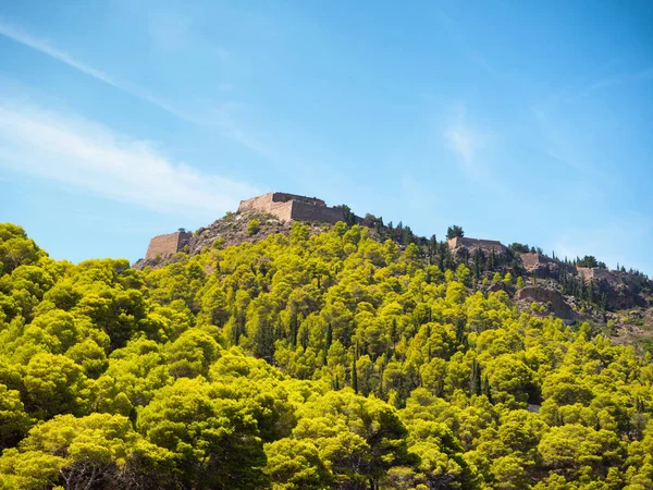 Alte Festung Auf Dem Grünen Hügel Assos Dorf Kefalonia Ionischen — Stockfoto