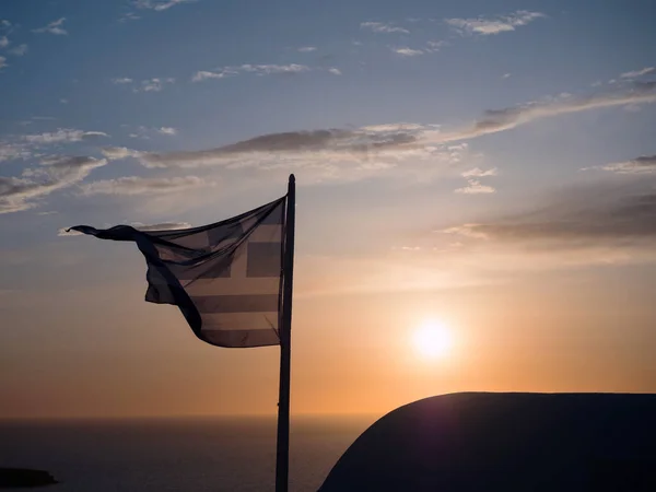 Ηλιοβασίλεμα στη Σαντορίνη, Ελλάδα — Φωτογραφία Αρχείου