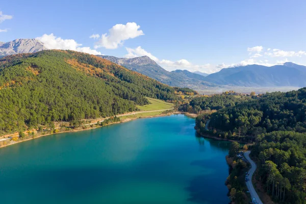 Luftaufnahme Des Doxa Sees Auf Dem Peloponnes Griechenland — Stockfoto