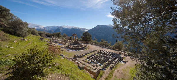 Ruinen Des Tempels Athena Pronaia Delphi Griechenland — Stockfoto