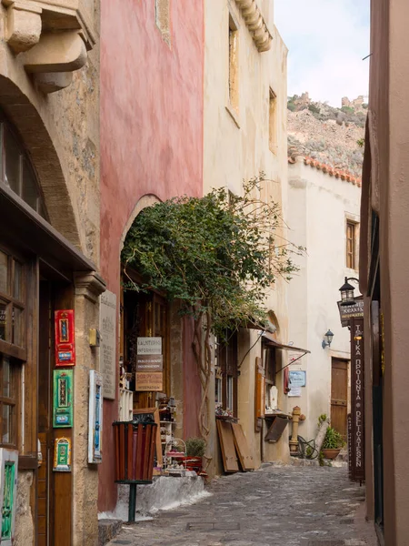 Yunanistan Lakonya Kentindeki Monemvasia Ortaçağ Kasabası — Stok fotoğraf