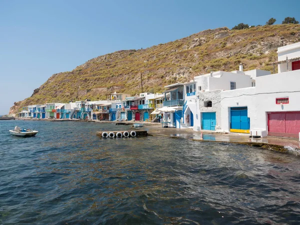 Традиційне Рибальське Село Кліма Острові Мілош Греція — стокове фото