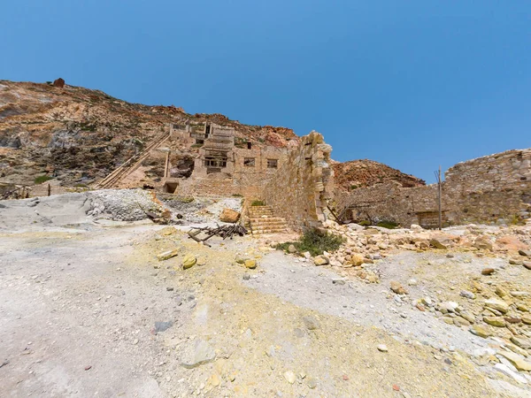 Antiguas Minas Azufre Abandonadas Isla Milos Grecia — Foto de Stock