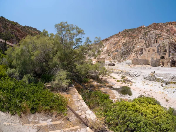 Antiguas Minas Azufre Abandonadas Isla Milos Grecia — Foto de Stock