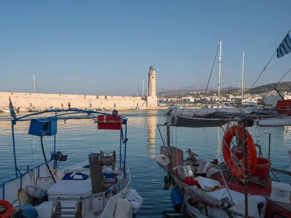 Rethymno Griekenland Oktober 2019 Oude Venetiaanse Haven Rethymno Laat Middag — Stockfoto