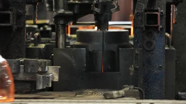 Gießen von Flaschen in der Fabrik — Stockvideo