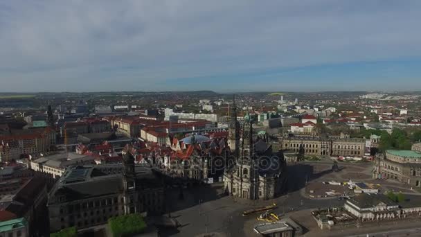 Widok z góry Drezno, Niemcy, anteny — Wideo stockowe