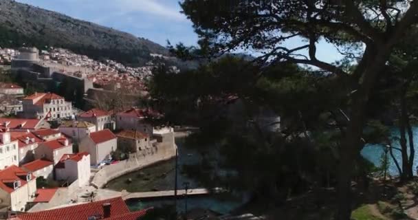 Flygfotografering av Dubrovnik, gamla stan — Stockvideo