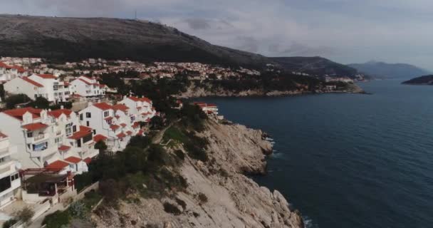 クロアチア、アドリア海沿岸航空写真の美しい色 — ストック動画