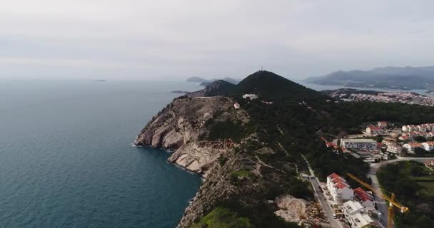 Beau panorama de la côte adriatique, Croatie, aérienne — Video
