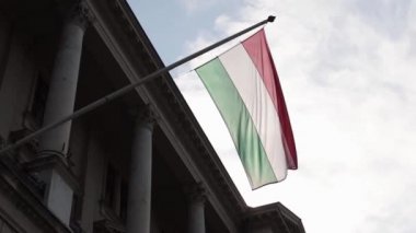 Macaristan Parlamento Binası Macaristan Bayraklı, Budapeşte, yakın plan