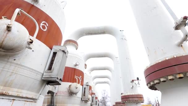 Система транспортировки газа, газоперекачка, зима 2019 — стоковое видео