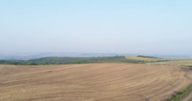 Drone panorama shot of fertile green fields