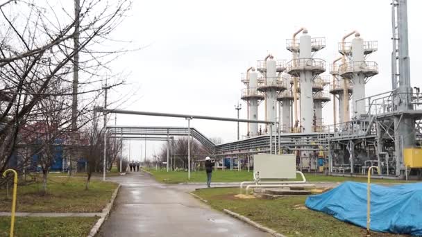 Gas transportation plant. Oil and gas equipment Ukraine — Stock Video