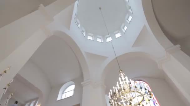 The dome of the church inside. the inside look — Stock Video