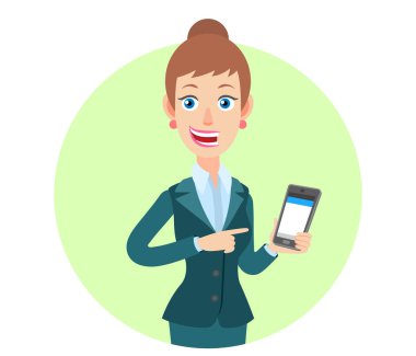 Cep telefonu elinde işaret işkadını