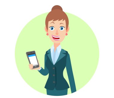 Cep telefonu elinde tutan işkadını