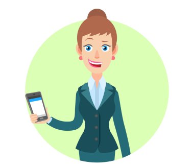 Cep telefonu elinde tutan işkadını