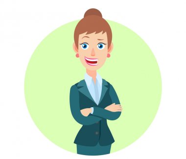 Businesswoman with arms crossed on his chest vector Businesswoman with arms crossed on his chest vector