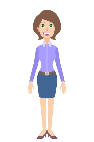 Volledige lengte portret van Cartoon zakenvrouw — Stockvector