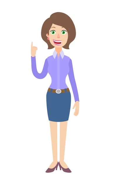 Businesswoman pointing up — Stock Vector