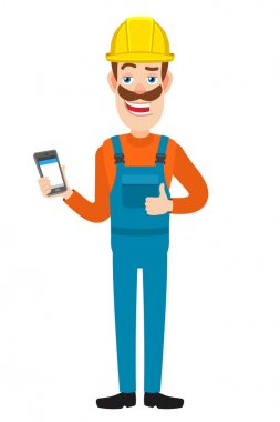 Cep telefonu ve gösteren başparmak dayanabiliyor Oluşturucu