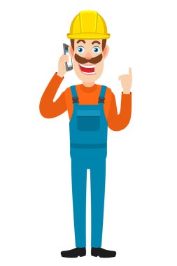 Cep telefonu üzerinde konuşurken ve yukarı dönük Oluşturucu