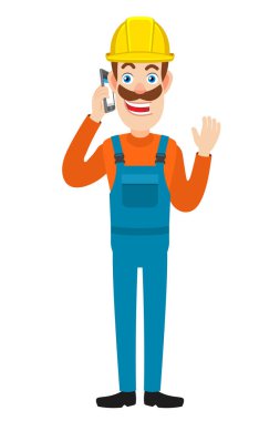 Cep telefonu üzerinde konuşurken ve tebrik elinde büyüdü Oluşturucu