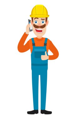 Cep telefonu üzerinde konuşurken ve başparmak gösterilmesini Oluşturucu