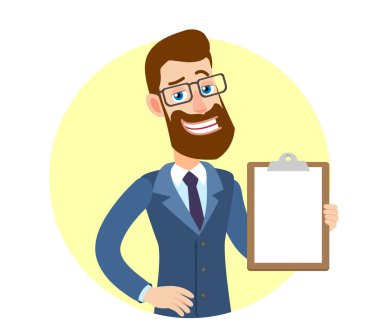 Hipster işadamı gösteren Pano